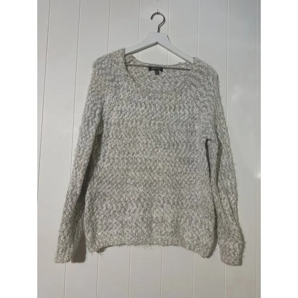 Buffalo David Bitton Sweater XL Eyelash Sweather Cozy Soft Gray White